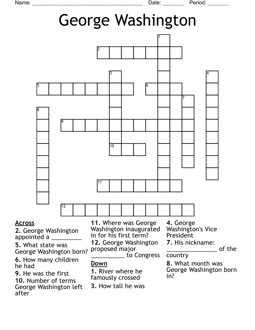 George Washington  Crossword