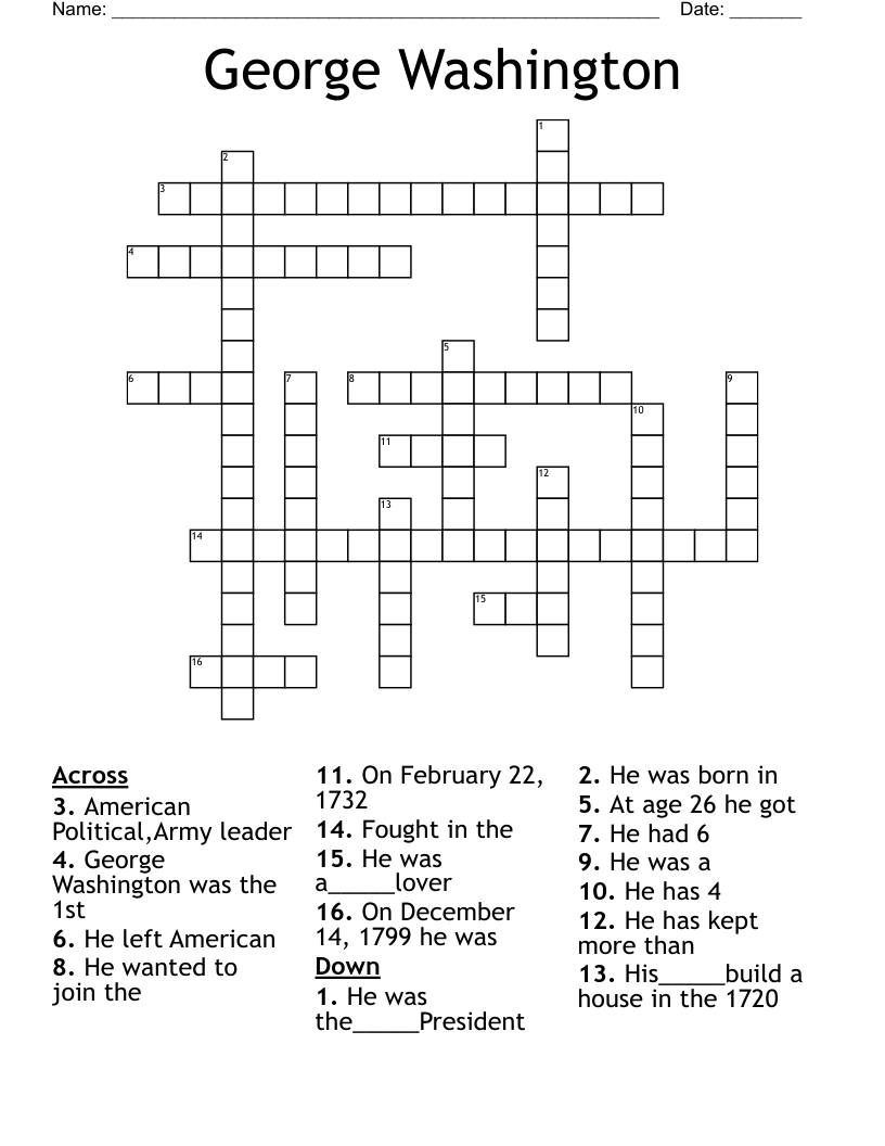 George Washington  Crossword