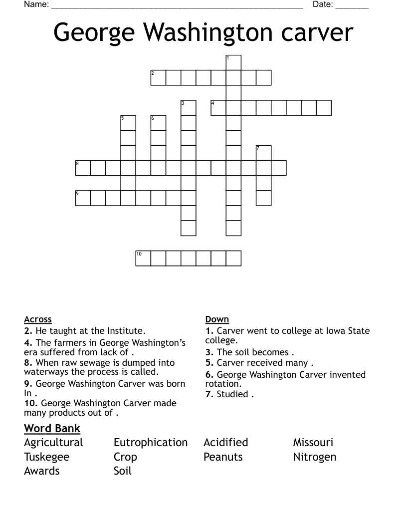 George Washington carver  Crossword