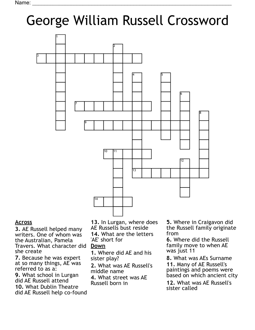 George William Russell Crossword