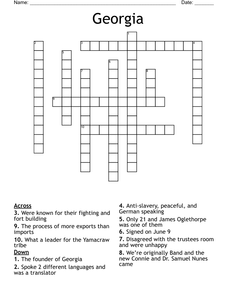 Georgia Crossword