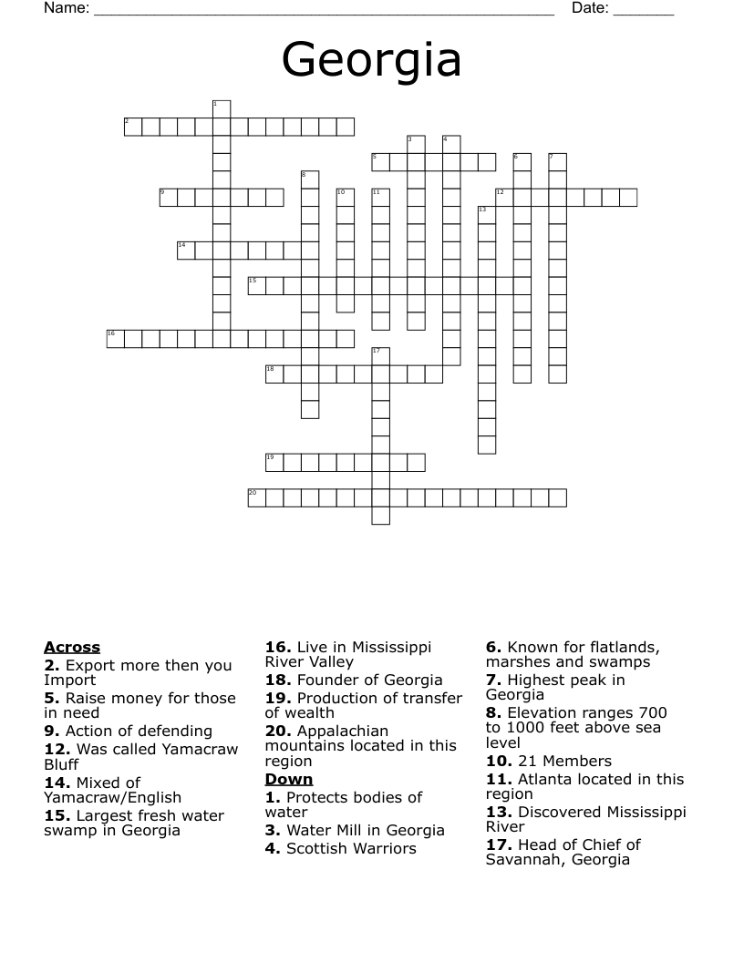 Georgia Crossword