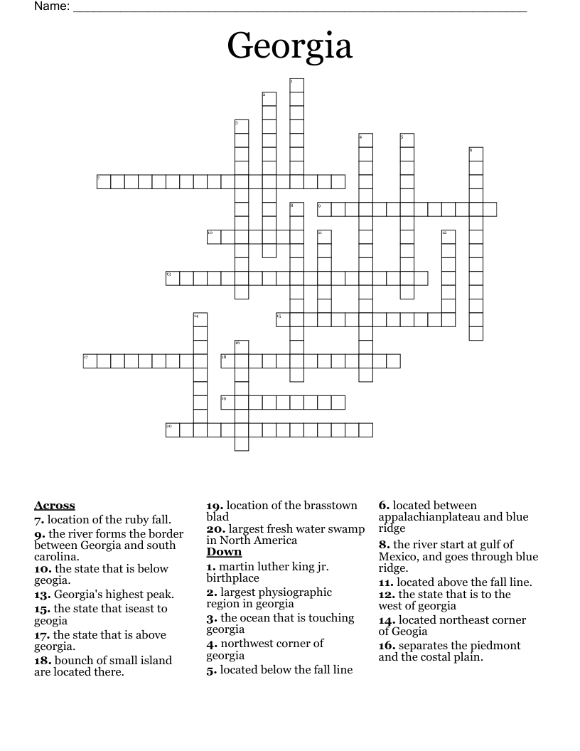 Georgia Crossword