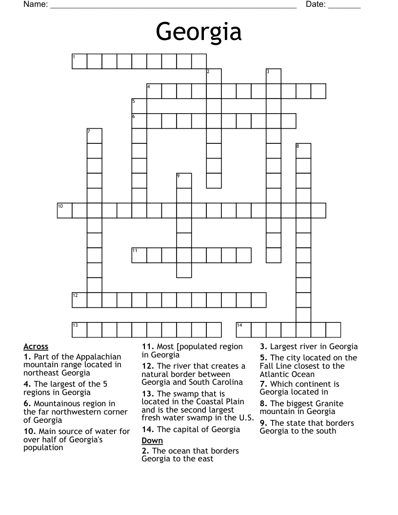 Georgia Crossword