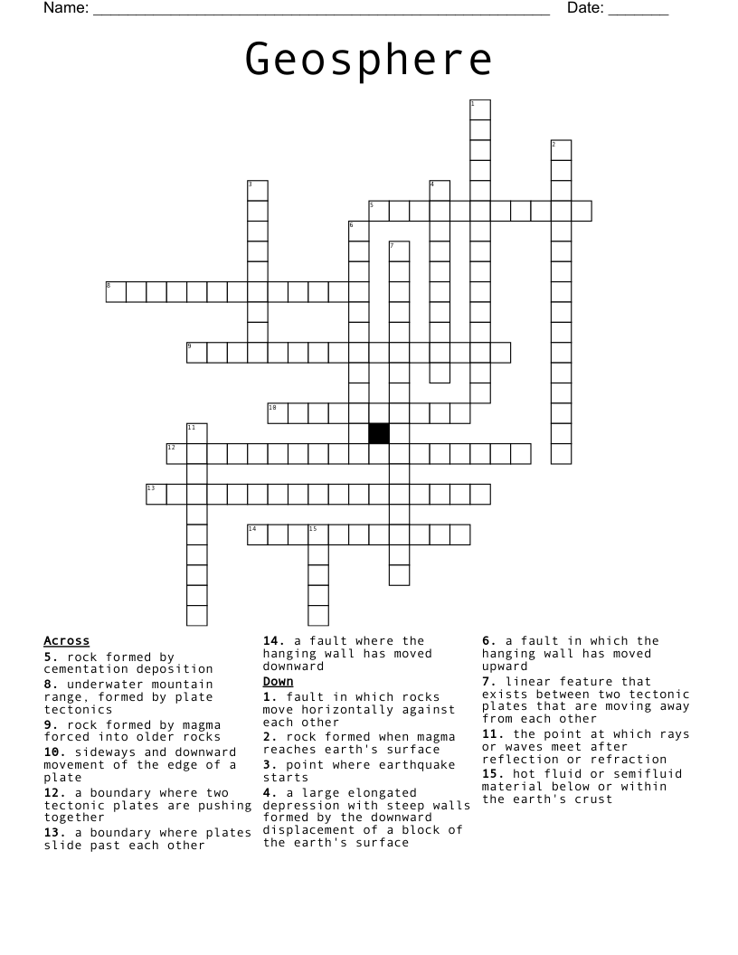 Geosphere Crossword