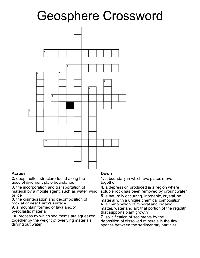 Geosphere Crossword