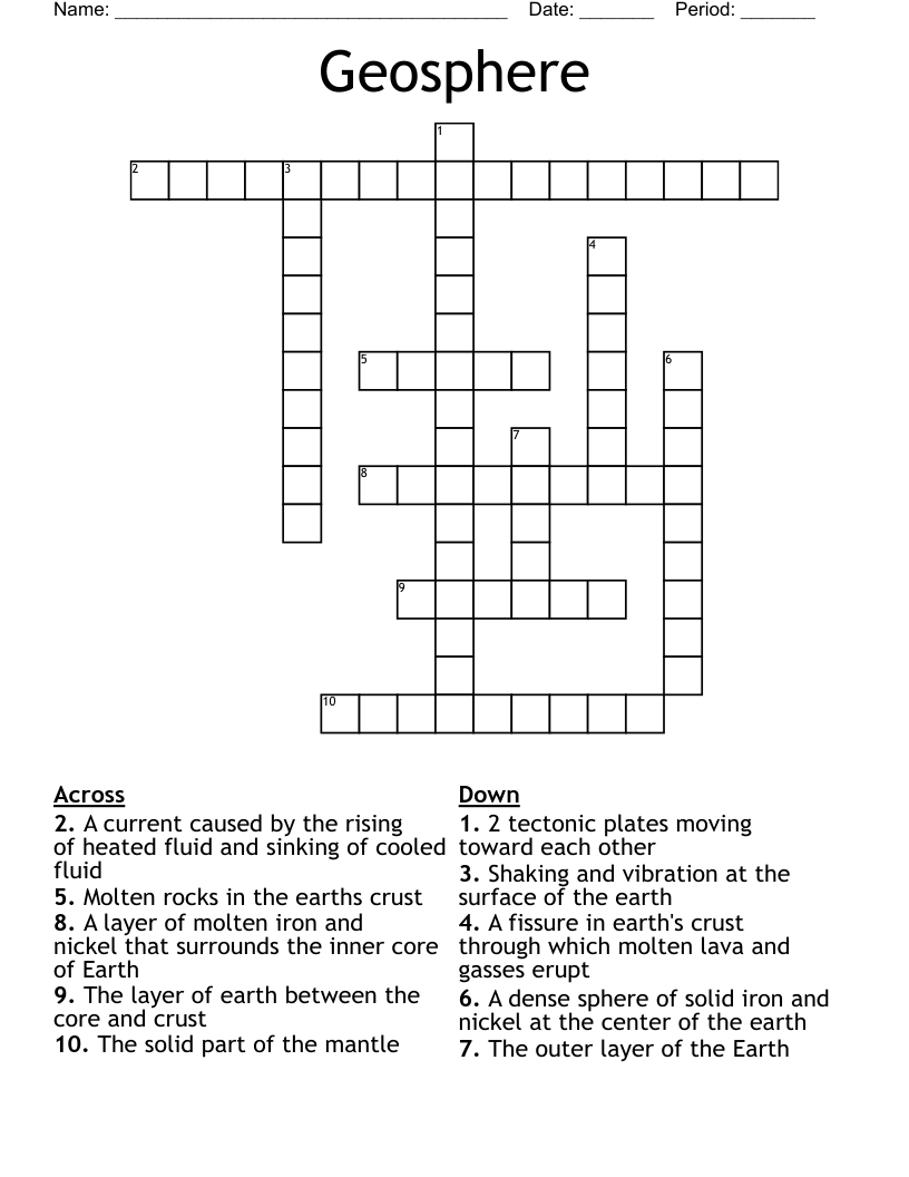 Geosphere  Crossword