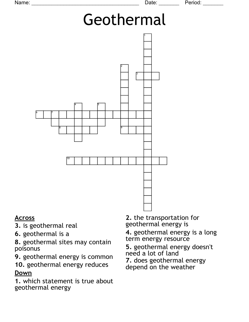 Geothermal Crossword