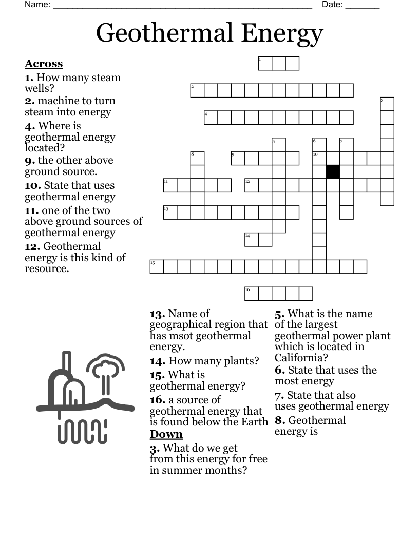Geothermal Energy Crossword