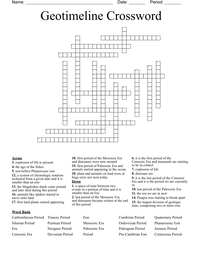Geotimeline Crossword