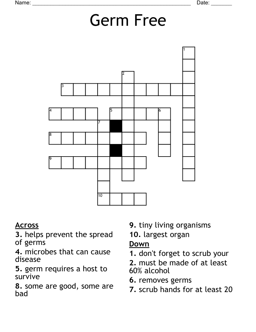 Germ Free Crossword