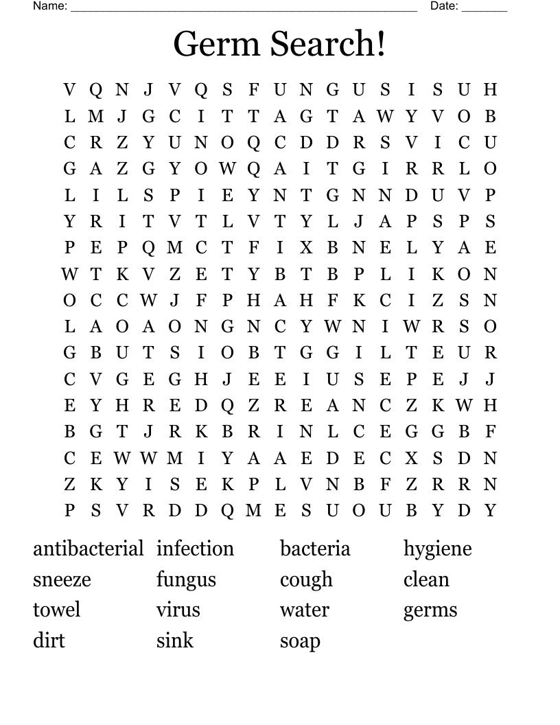 Germ Search! Word Search