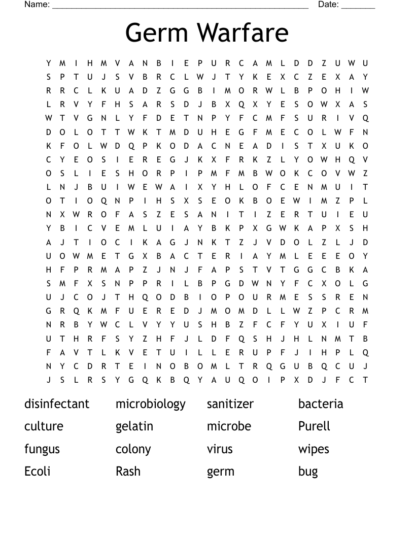 Germ Warfare Word Search