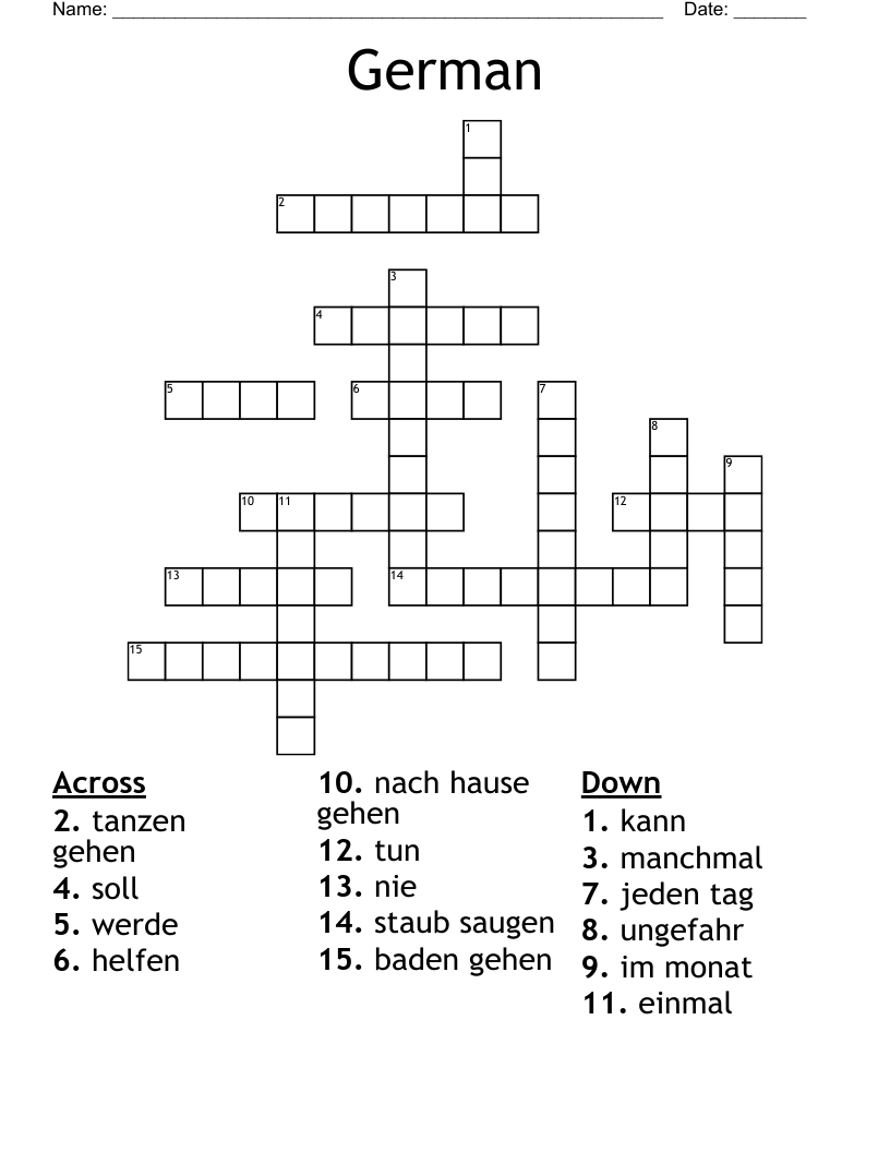 German Crossword