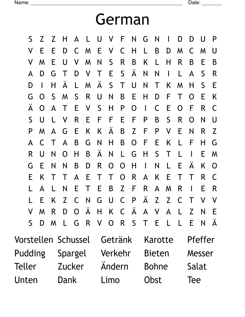 German Word Search