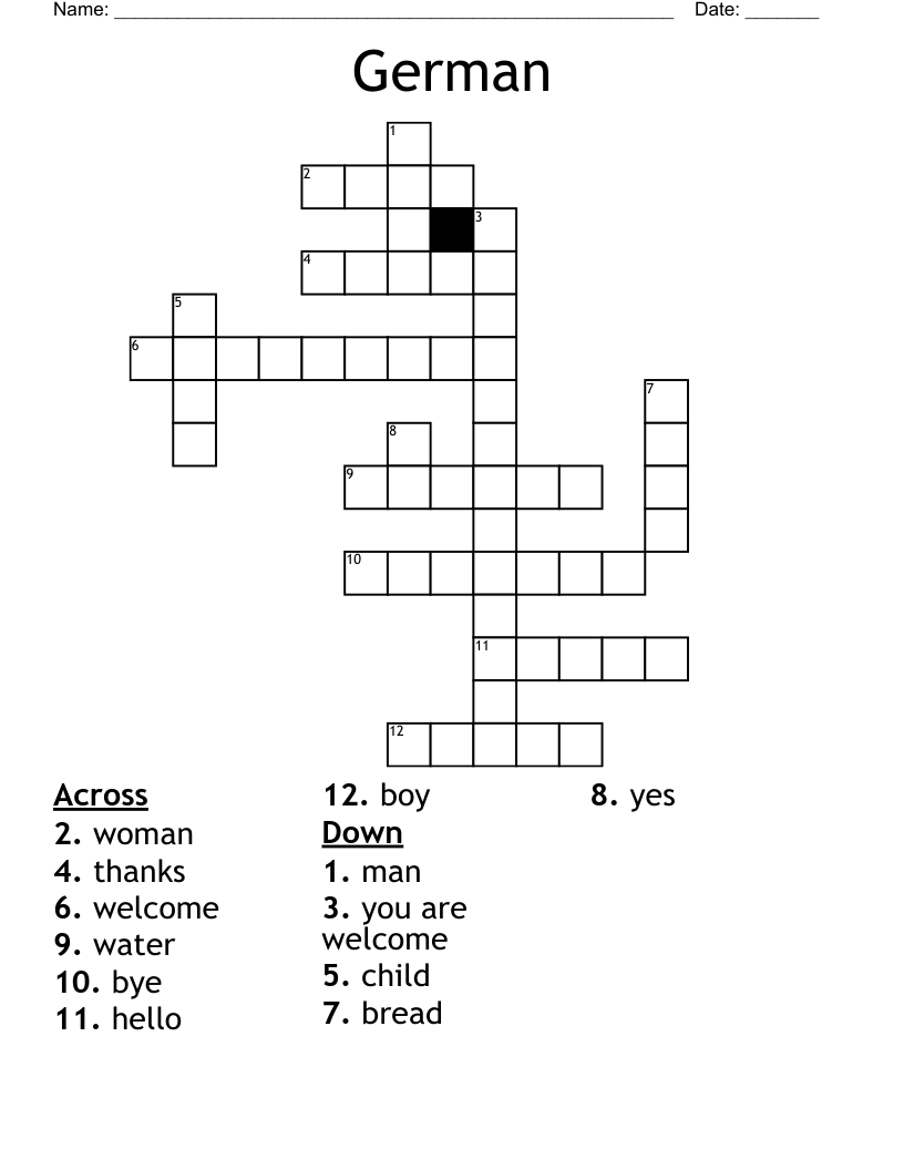German Crossword
