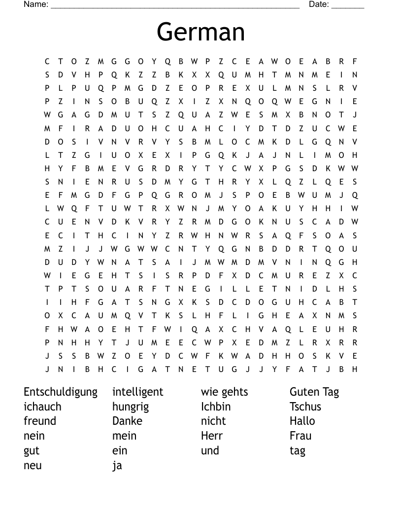 German Word Search