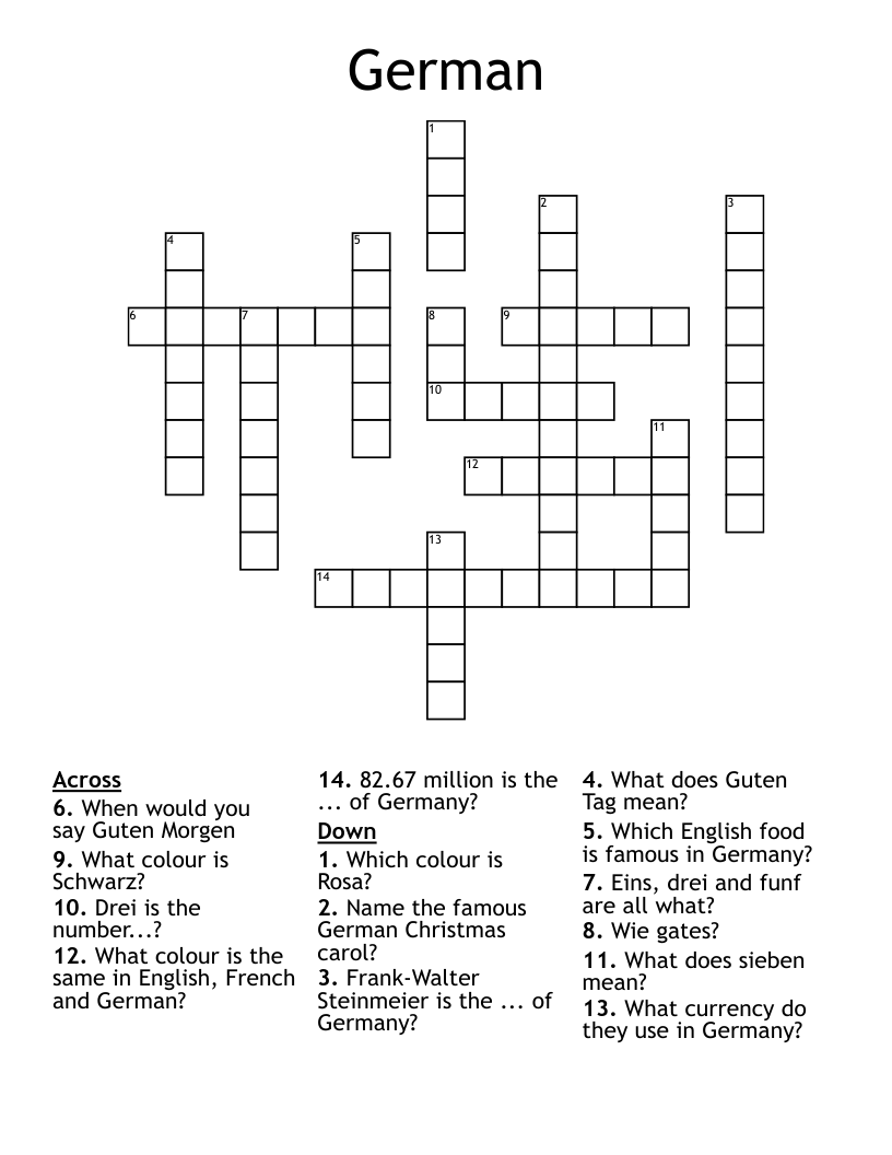 German Crossword