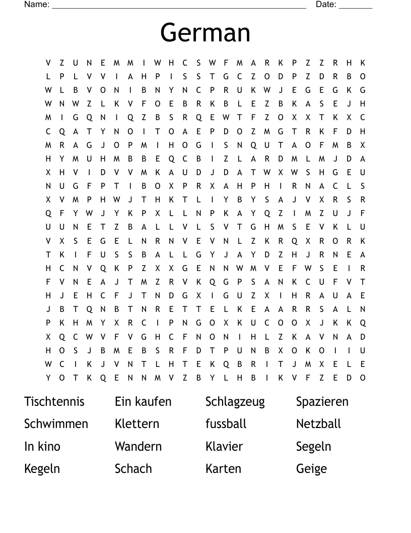 German Word Search