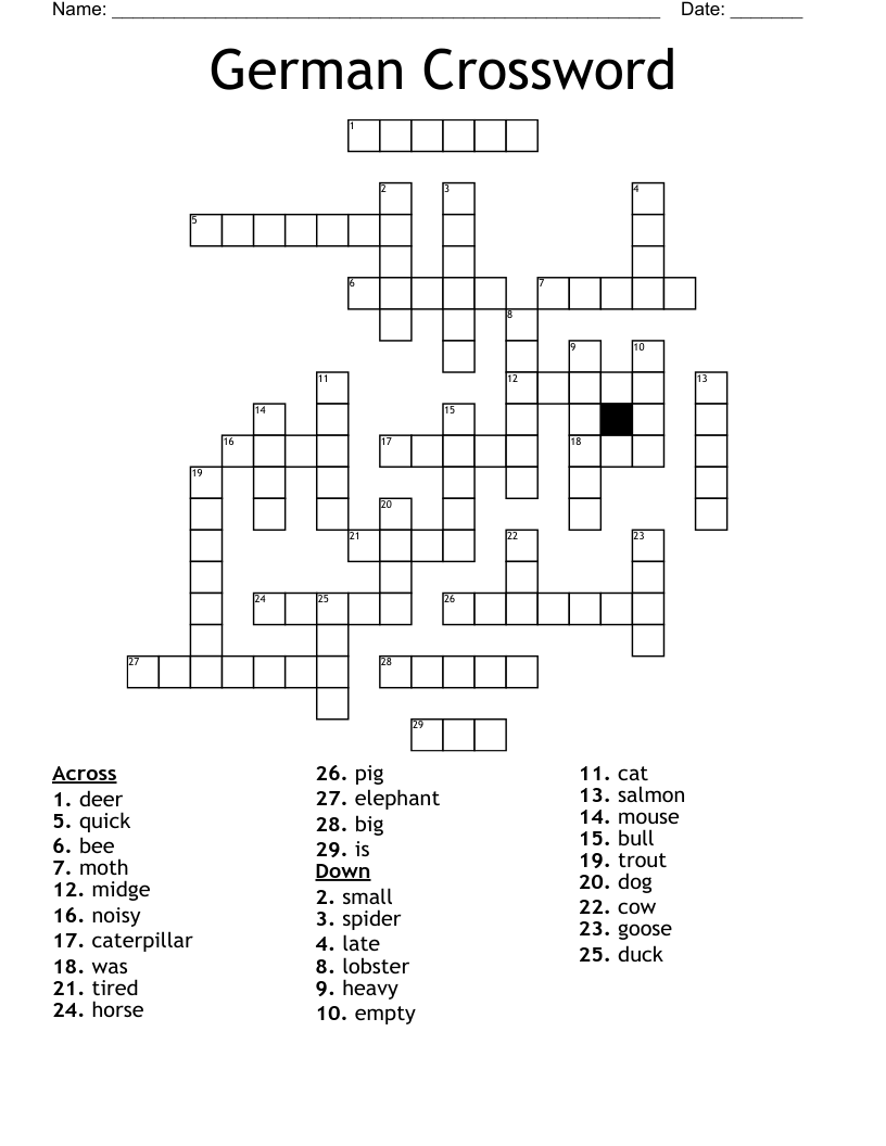 German Crossword