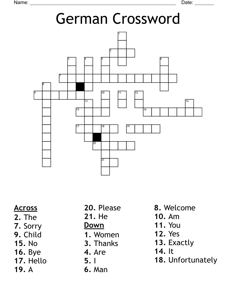 German Crossword