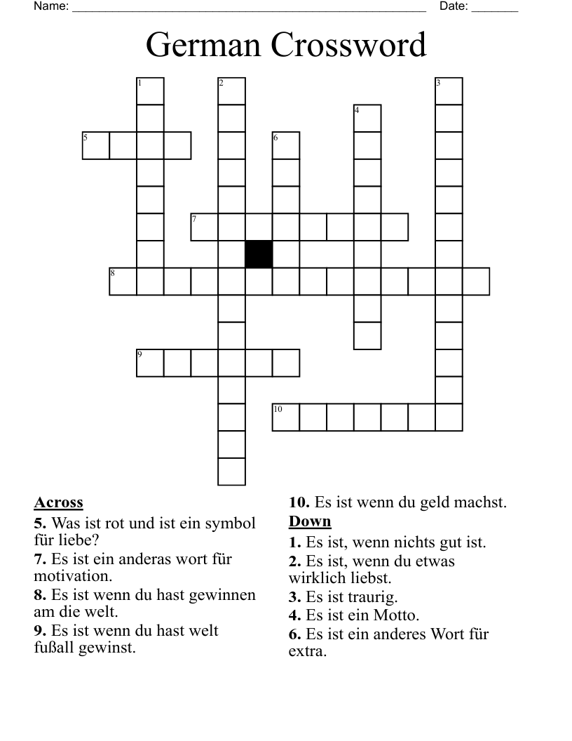German Crossword