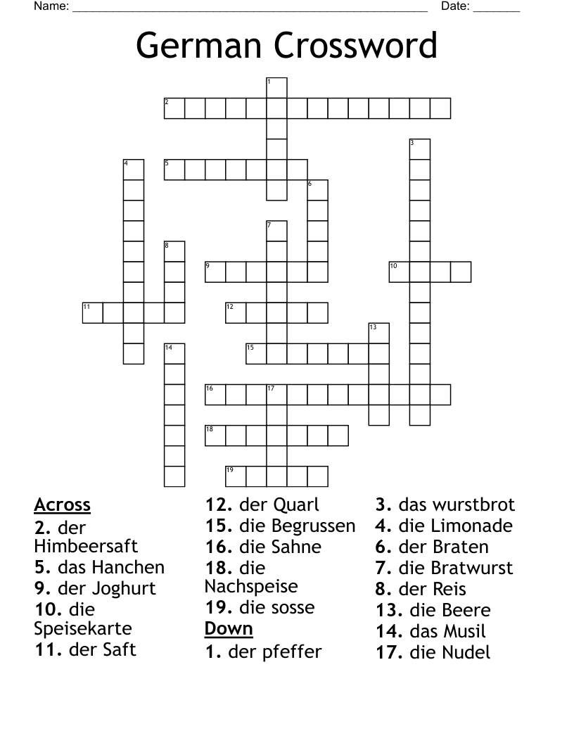 German Crossword