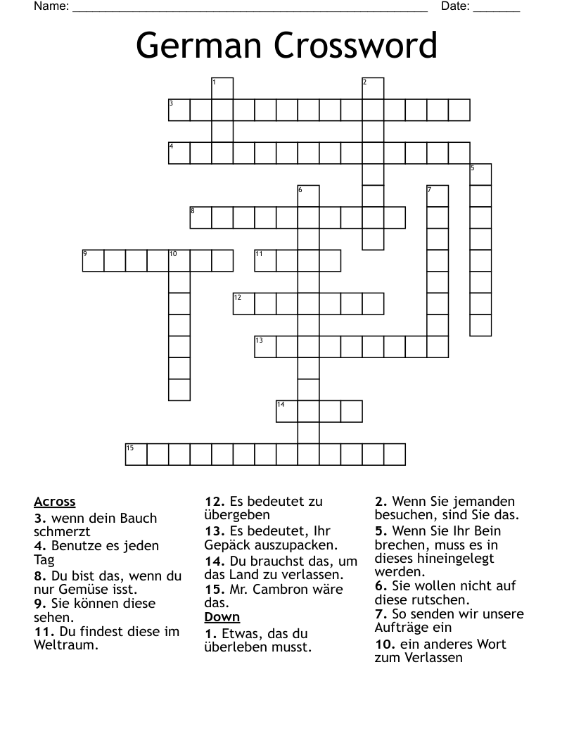 German Crossword