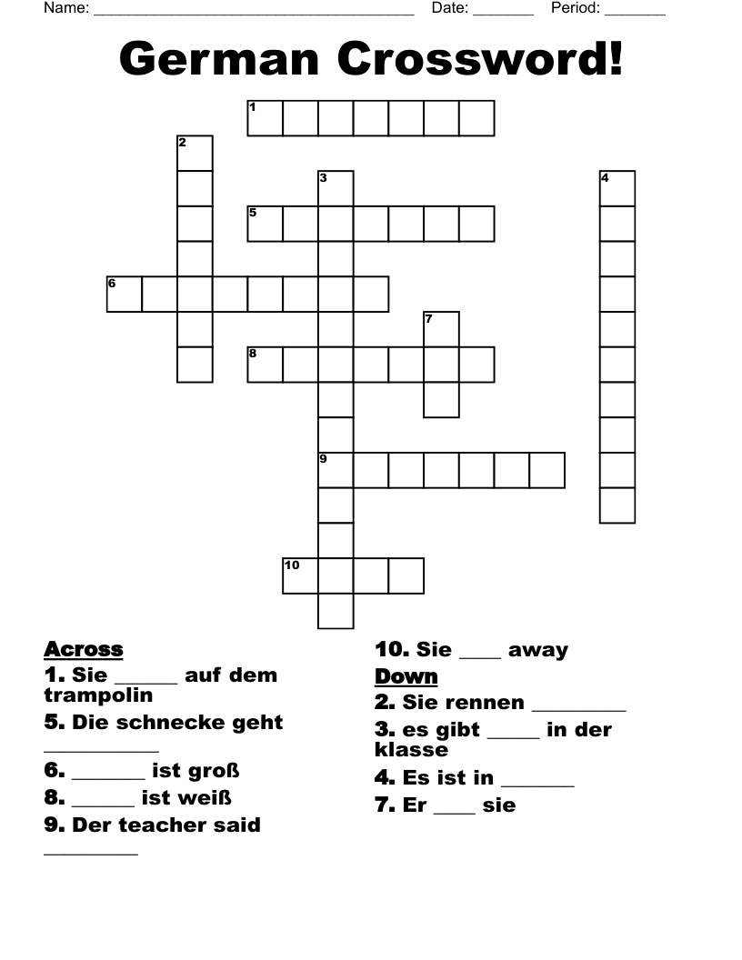 German Crossword! 