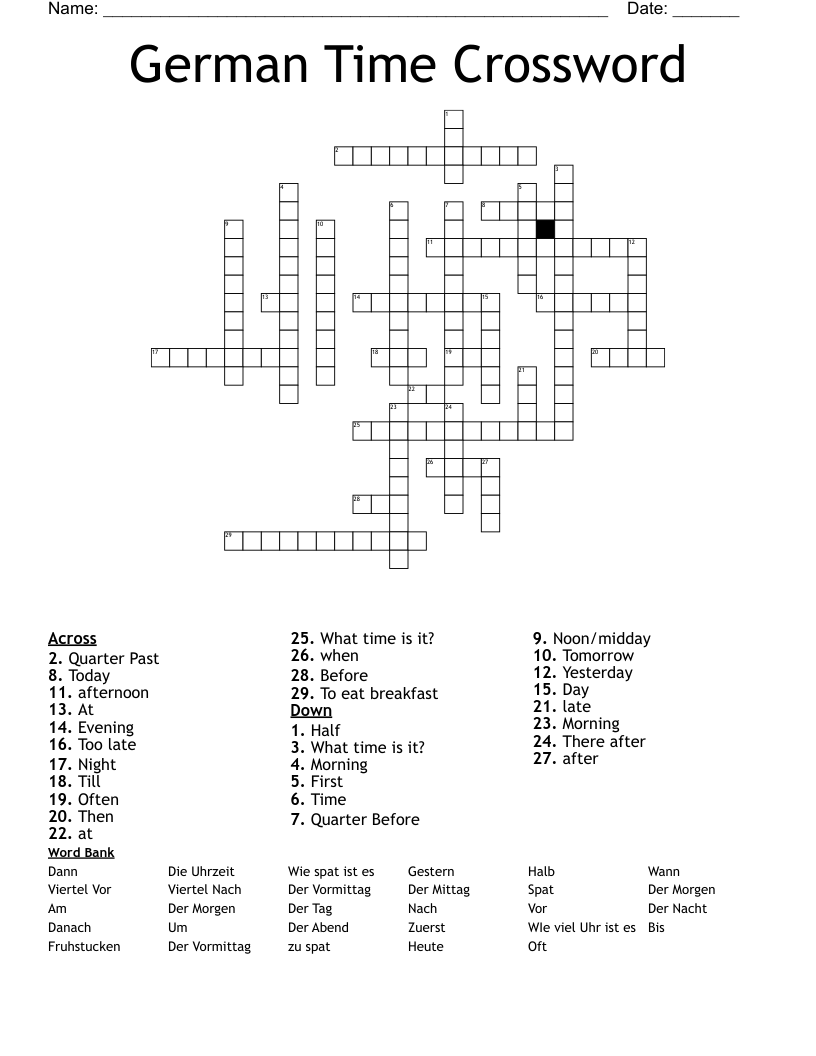 German Time Crossword