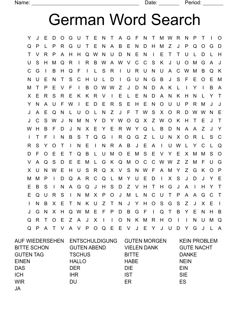 German Word Search