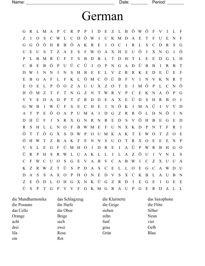 German  Word Search