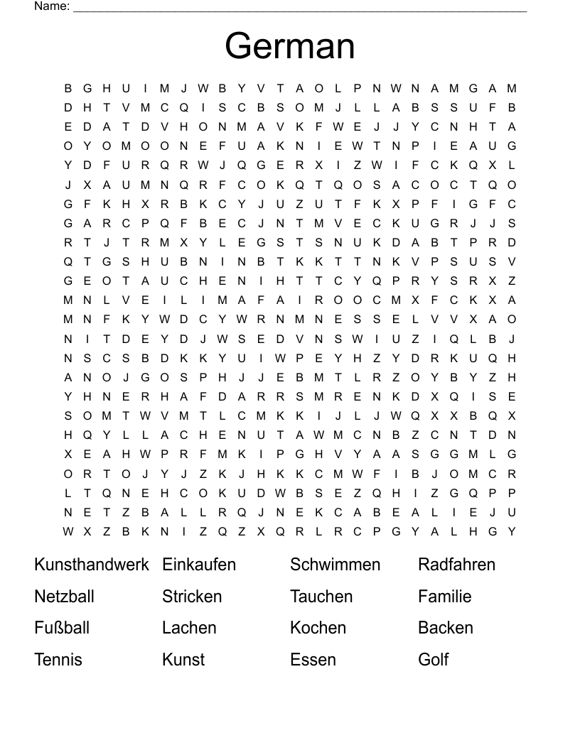 German  Word Search