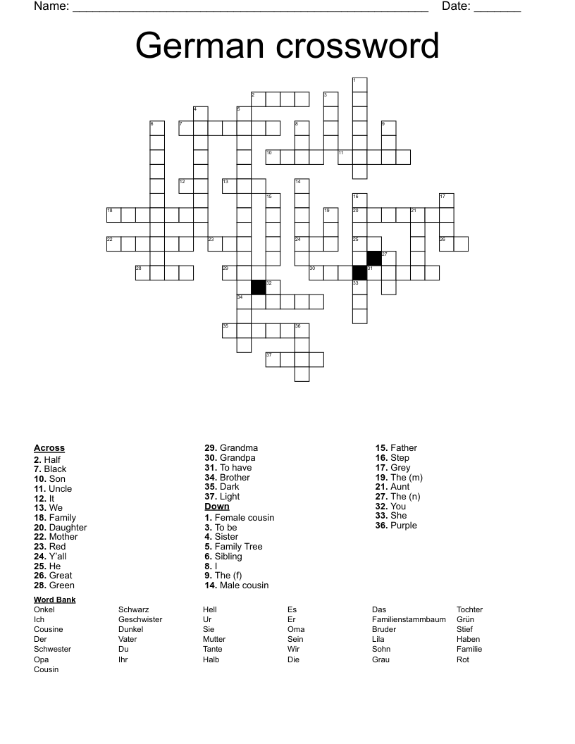 German crossword