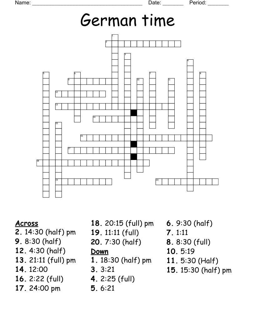 German time Crossword
