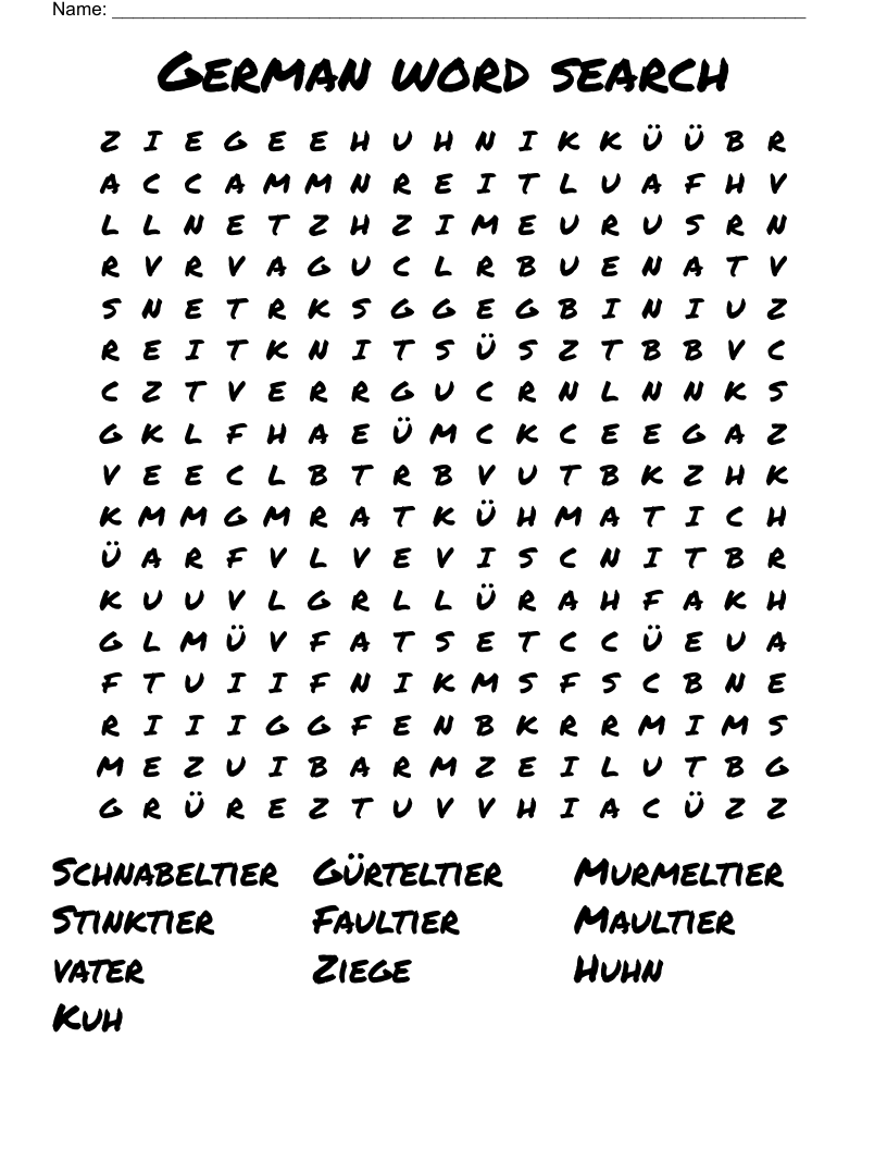 German word search