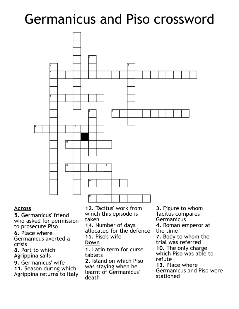 Germanicus and Piso crossword