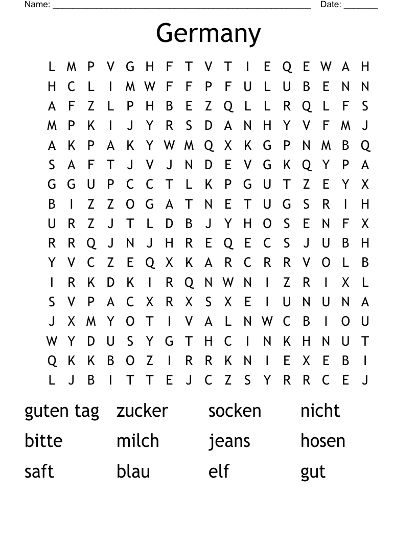 Germany Word Search