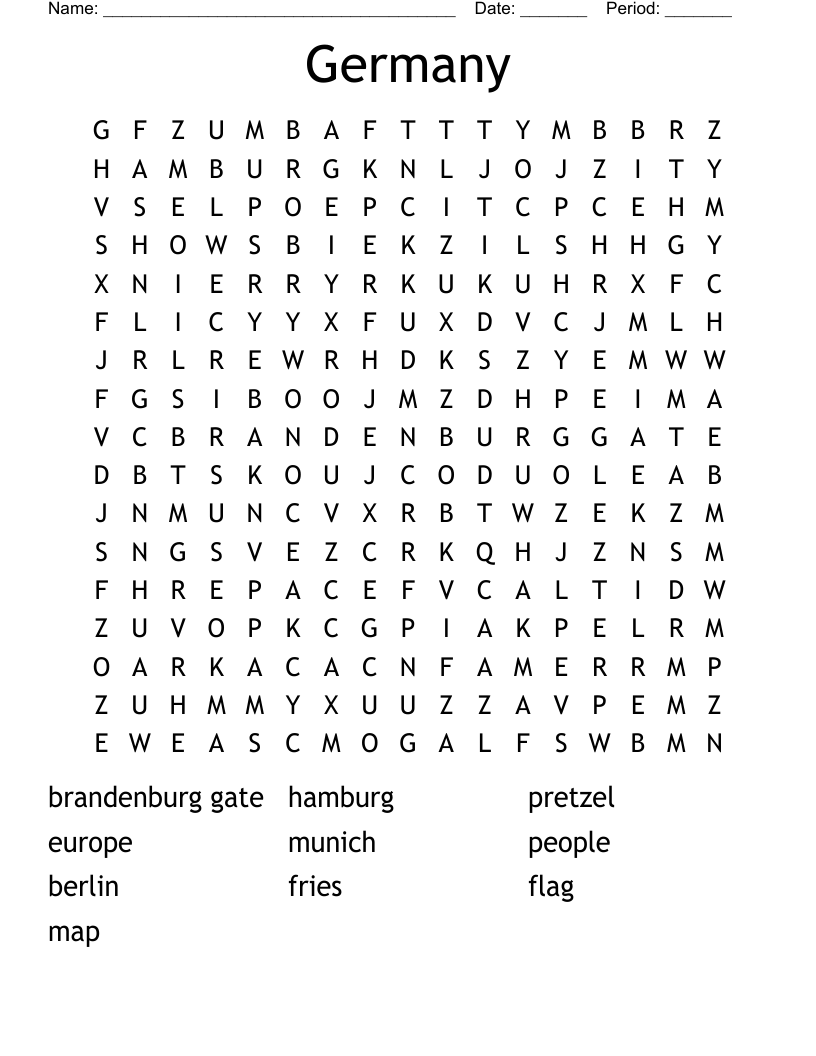 Germany Word Search