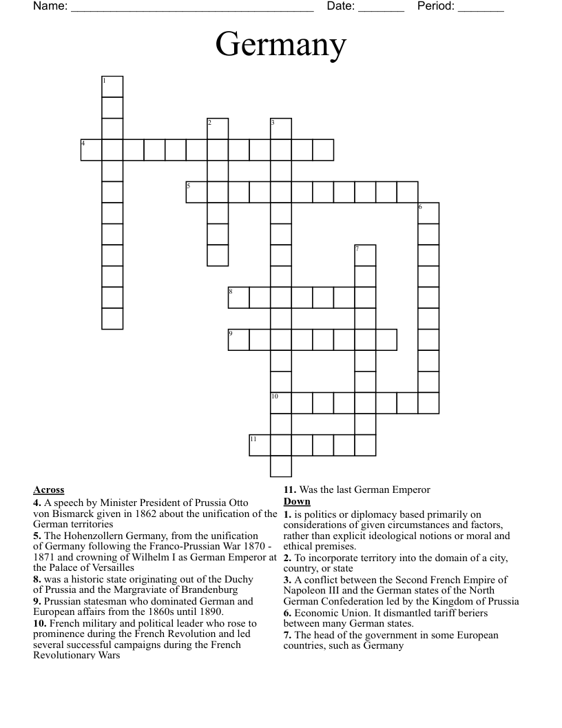 Germany Crossword