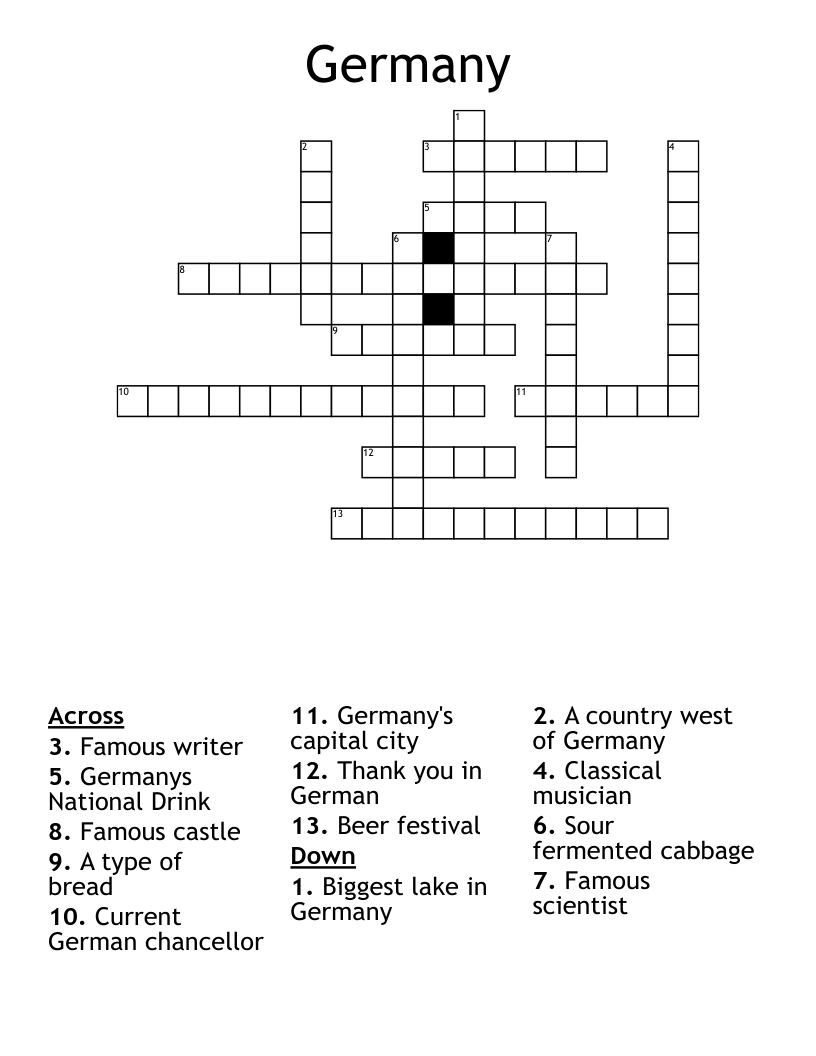 Germany Crossword