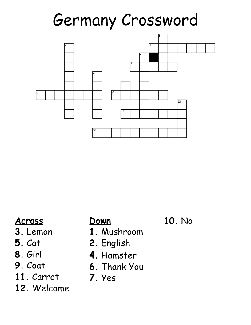 Germany Crossword