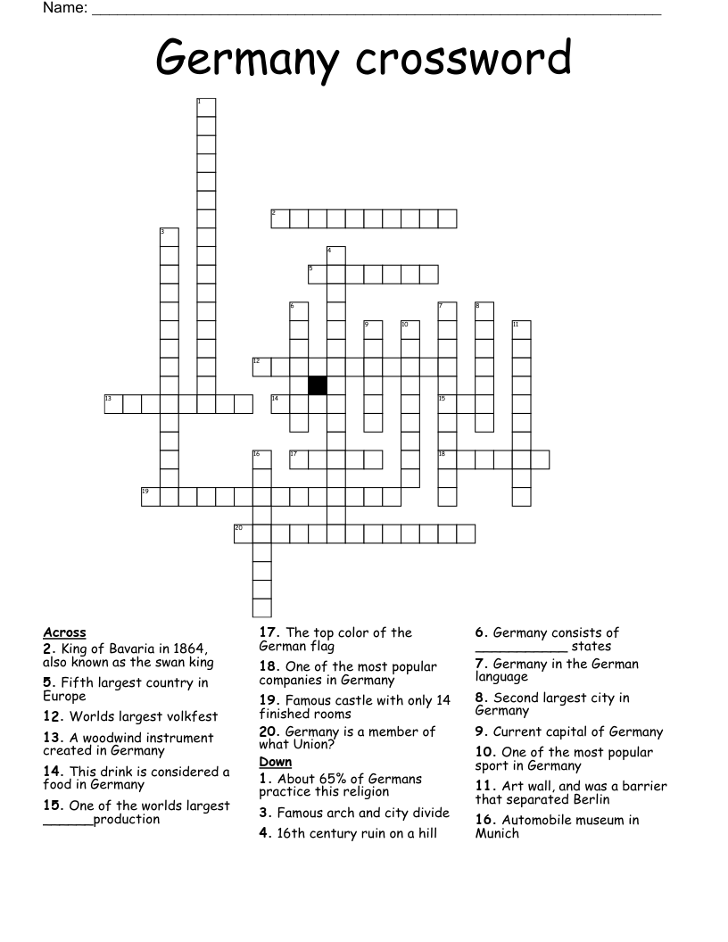 Germany crossword 