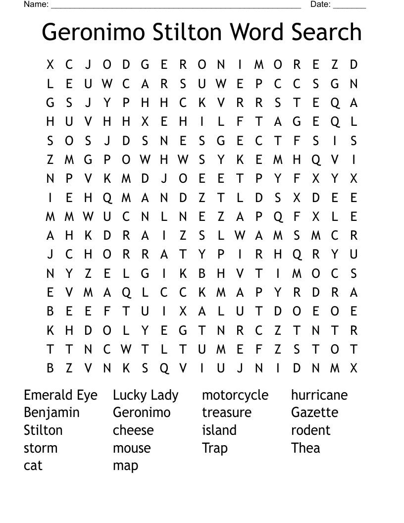 Geronimo Stilton Word Search