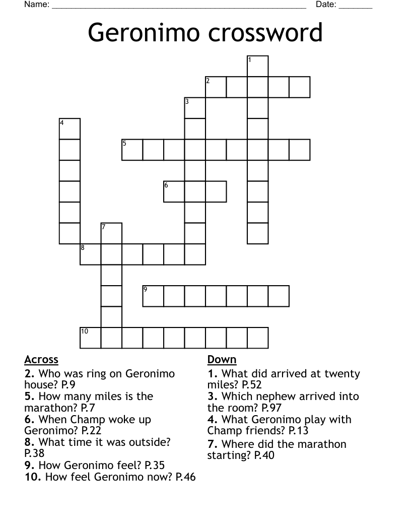 Geronimo crossword