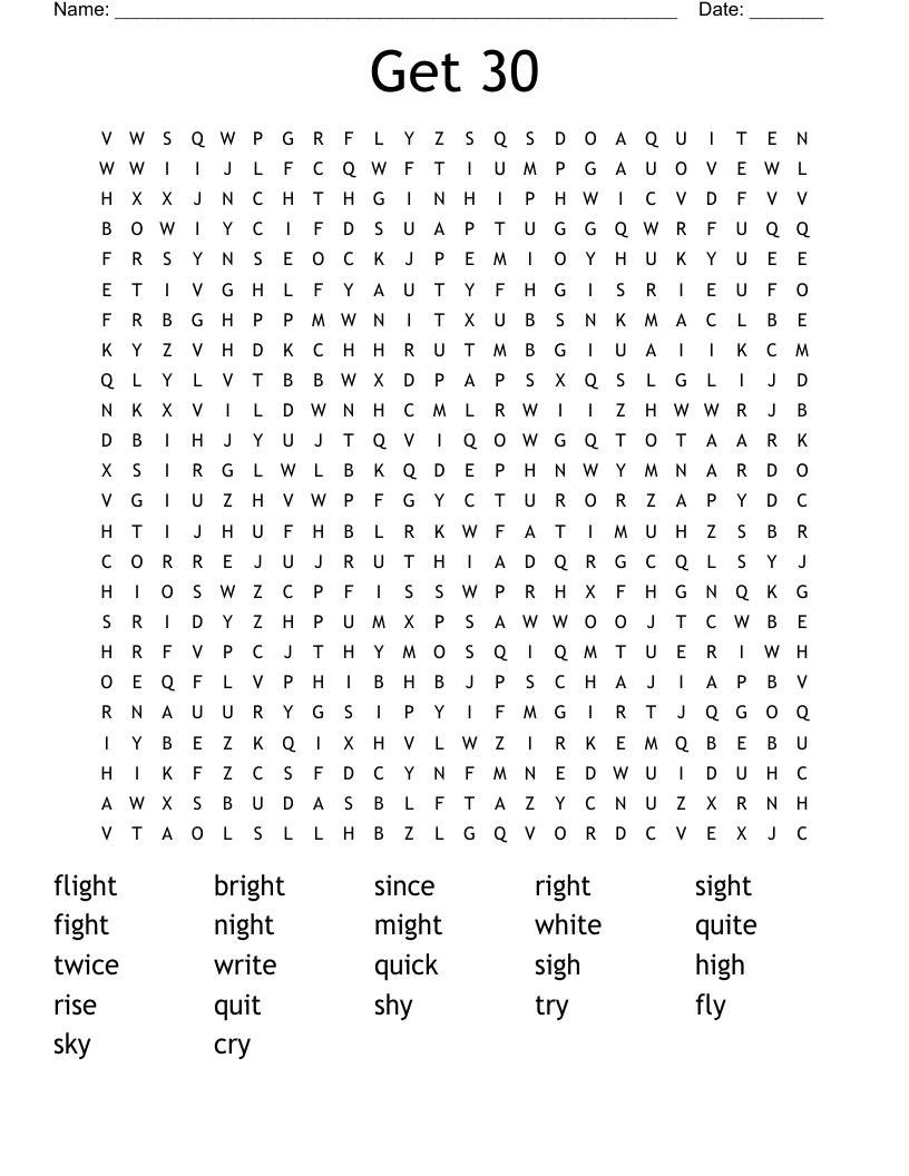 Get 30 Word Search