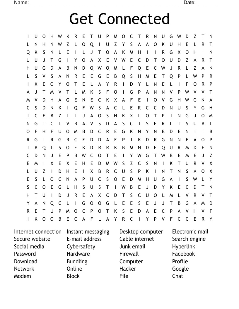Get Connected Word Search