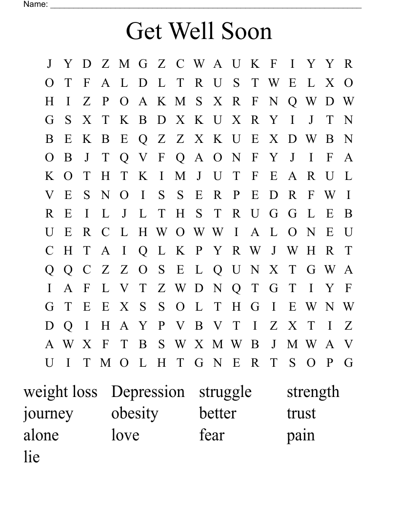 Get Well Soon Word Search