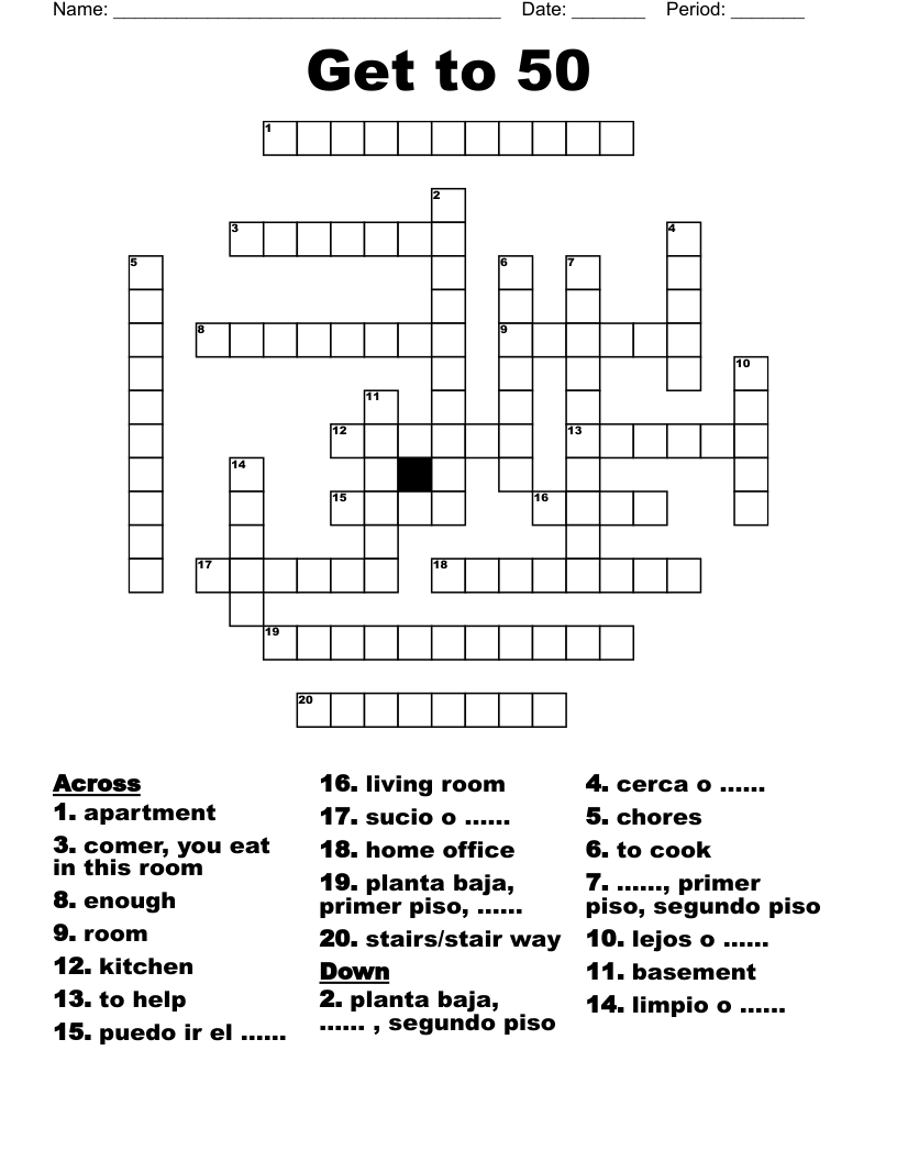 Get to 50 Crossword