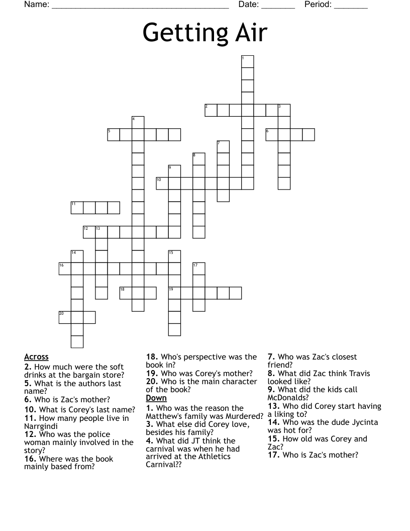 Getting Air Crossword